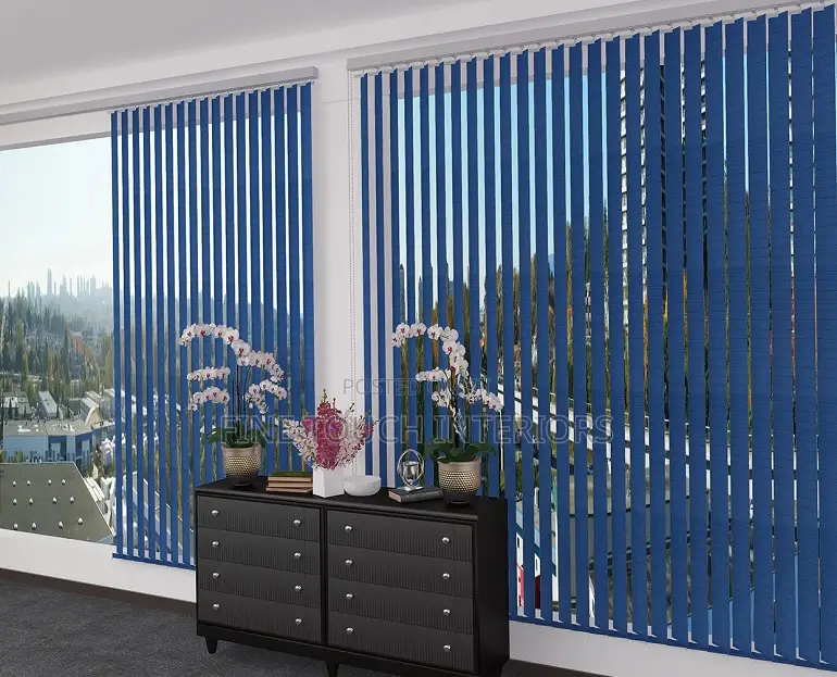 Premium Blue Vertical Window Blinds