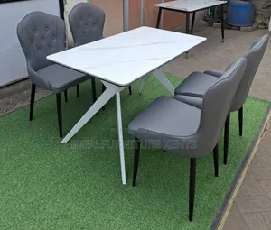 White Marble -Top Dinning Table Set
