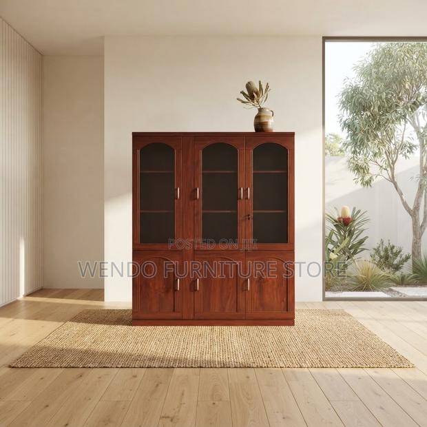 Office Cabinet; Three Lockable Doors Files Cabinet With Front Glass - thumbnail 4