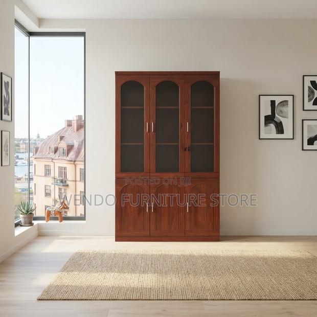 Office Cabinet; Three Lockable Doors Files Cabinet With Front Glass - thumbnail 5