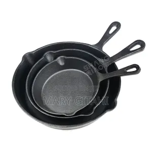 3pcs Set Non-Stick Cast Iron Pan