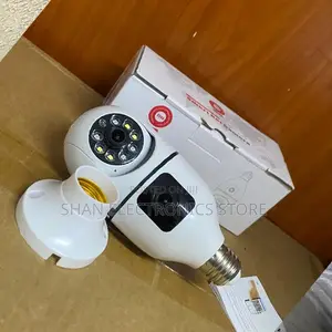 V380 Pro WiFi 360° CCTV Bulb Camera – Dual Lens Pan Tilt Smart Securi
