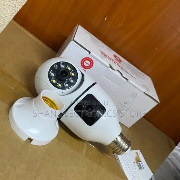 V380 Pro WiFi 360° CCTV Bulb Camera – Dual Lens Pan Tilt Smart Securi
