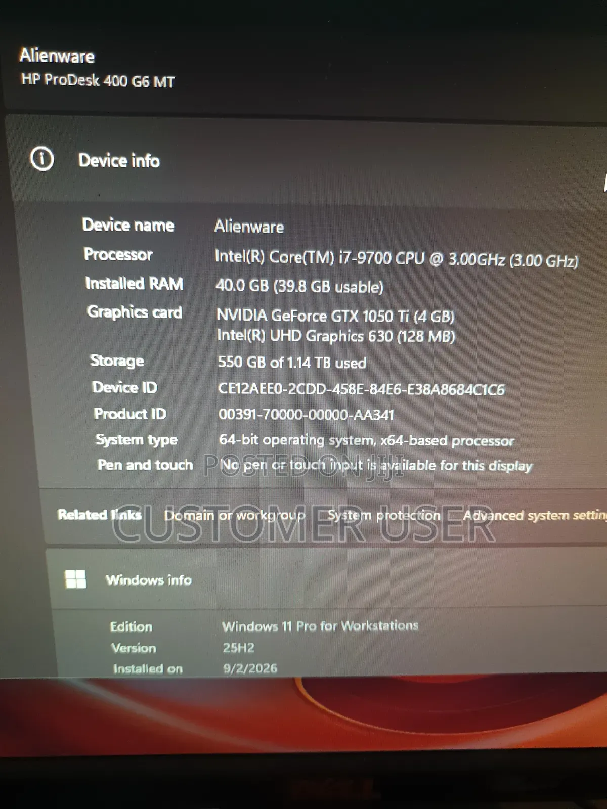 Desktop Computer HP ProDesk 400 40GB Intel Core i7 HDD+SSD 1.5T