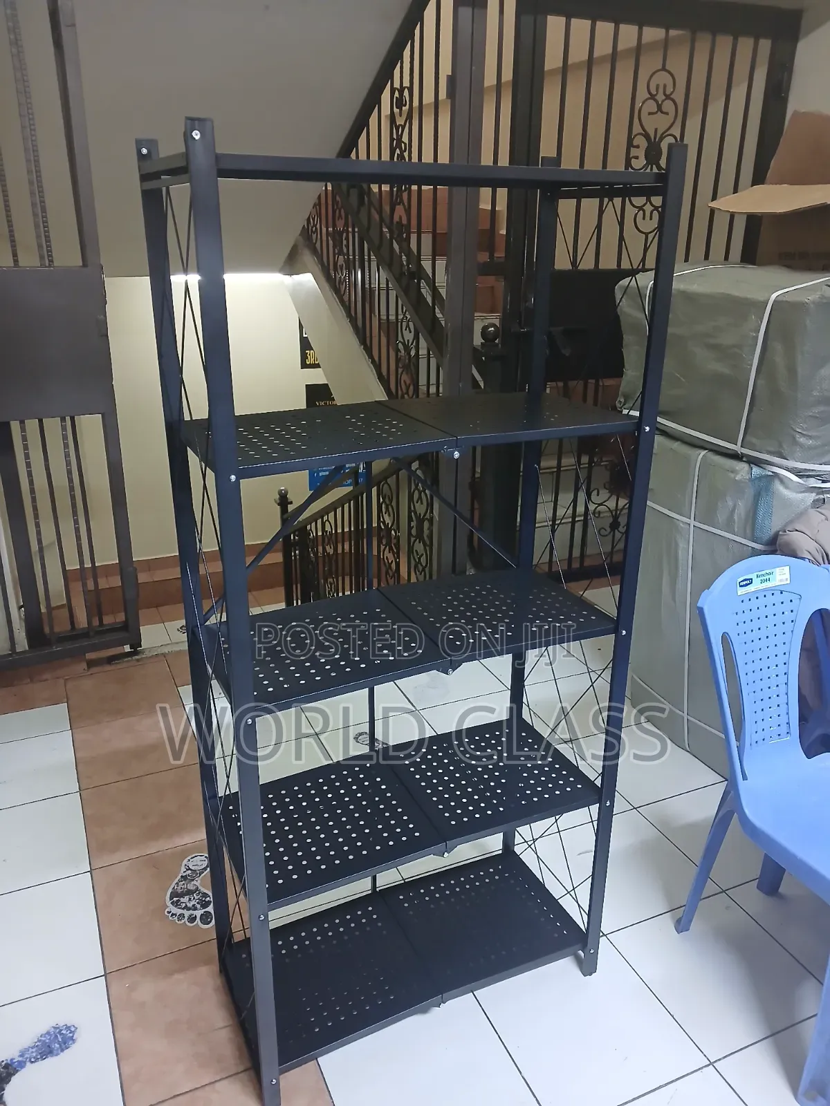5-Tier Foldable Metallic Storage Rack