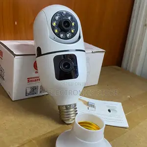 V380 Pro Dual Lens 360° WiFi Surveillance Bulb Camera With PTZ Control
