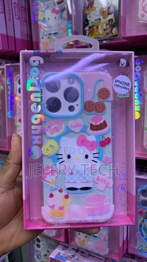 Hello Kitty Themed Glitter Phone Designed for the iPhone 15 Pro Max