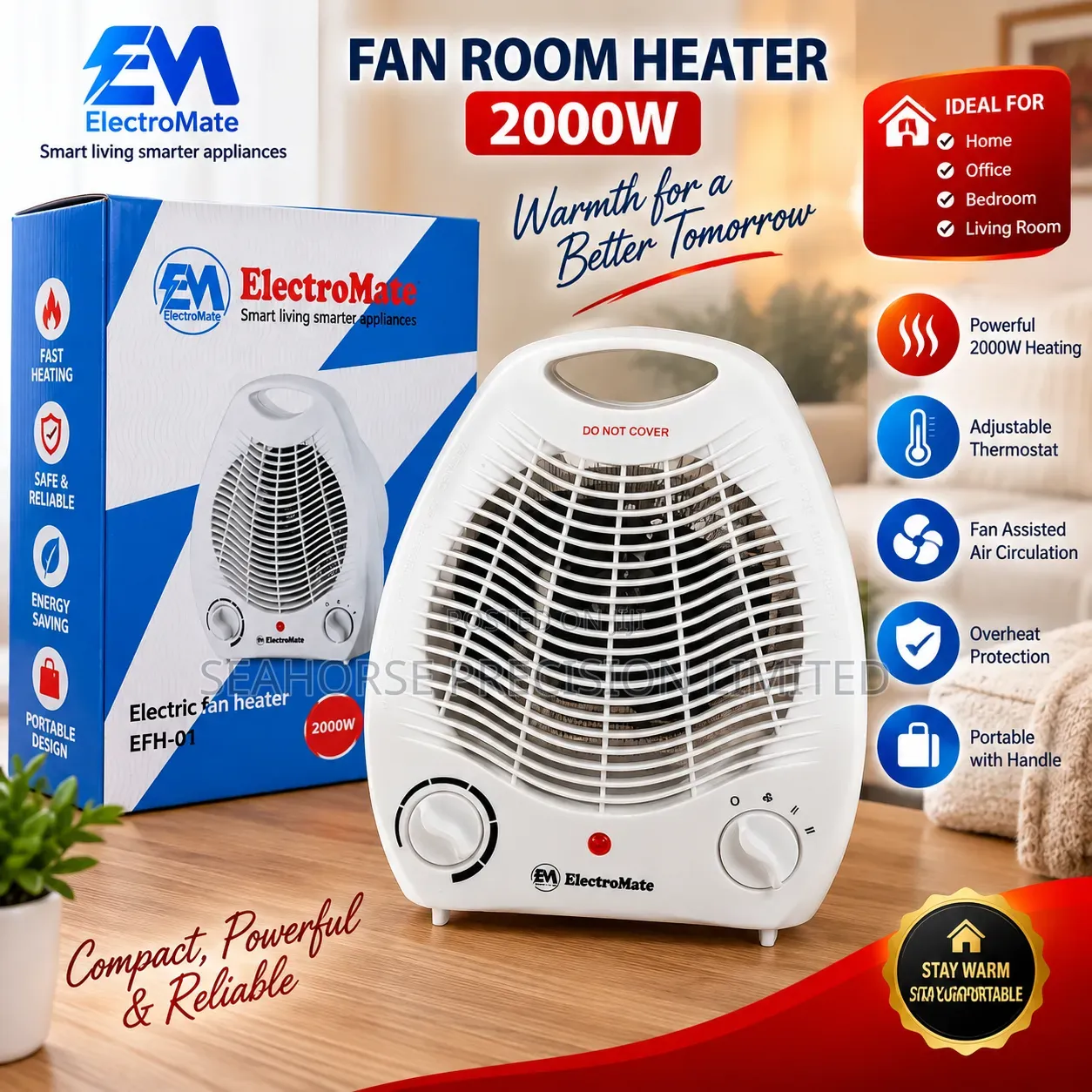 Electromate Efh-01 2000w Fan Room Heater