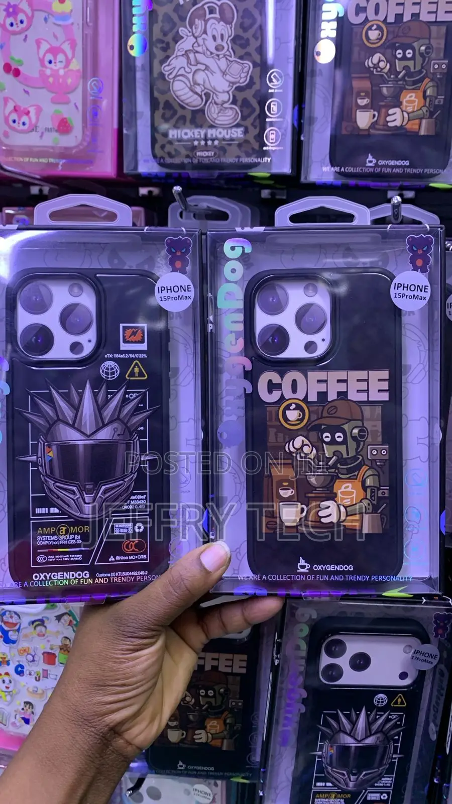Oxygendog Coffee Robot Shockproof Case for the iPhone 15 Pro Max