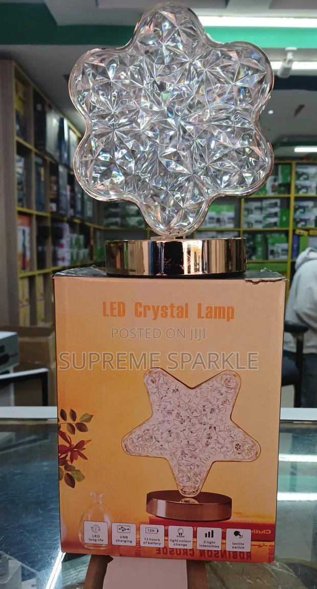 LED Crystal Table Lamp USB Rechargeable Touch Control Night Light