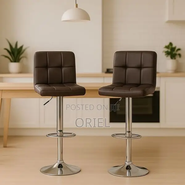 Barstool: PU Leather Adjustable Swivel Bar Stool