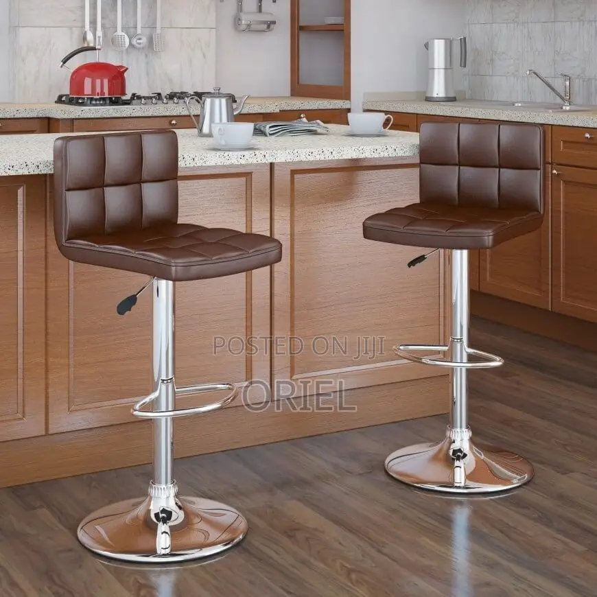 Barstool: PU Leather Adjustable Swivel Bar Stool