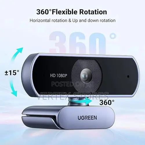 Ugreen Cm678 Full Hd (1080p) USB Hd Webcam With Microphone Webcam
