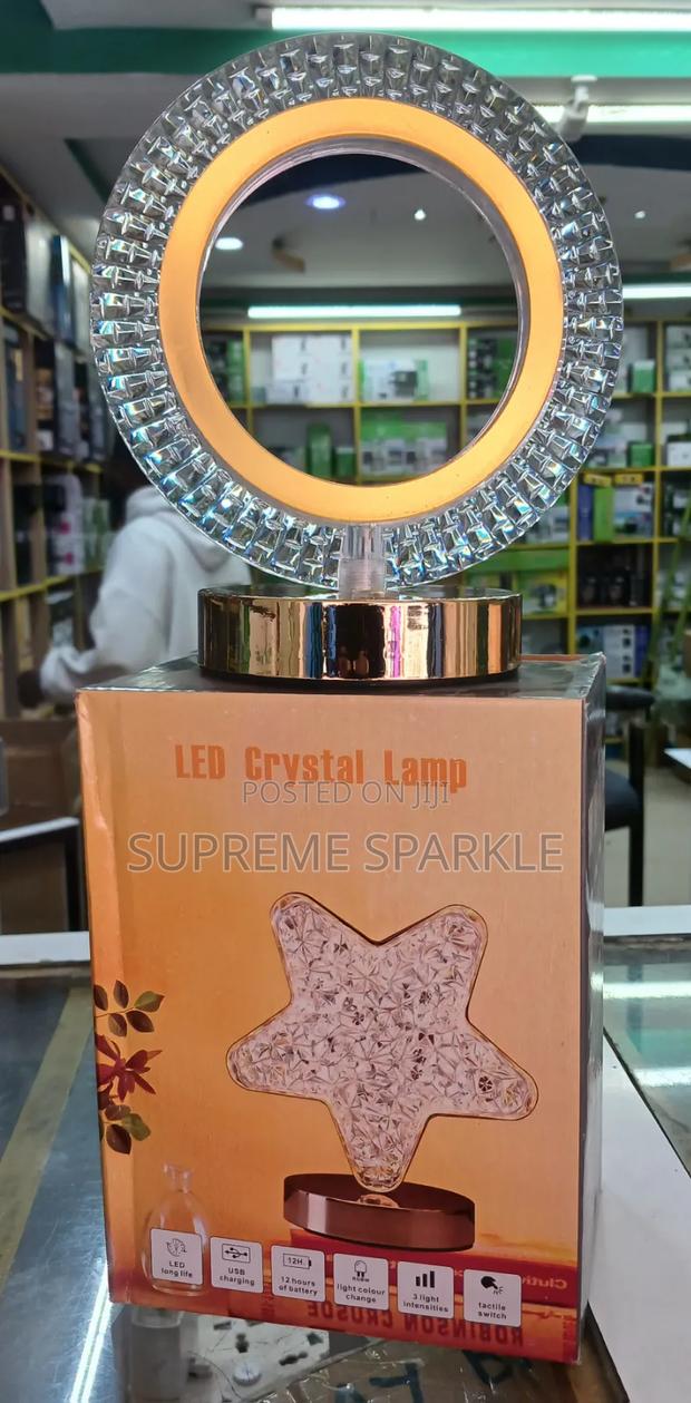 LED Crystal Table Lamp USB Rechargeable (Circular Shaped) - main view