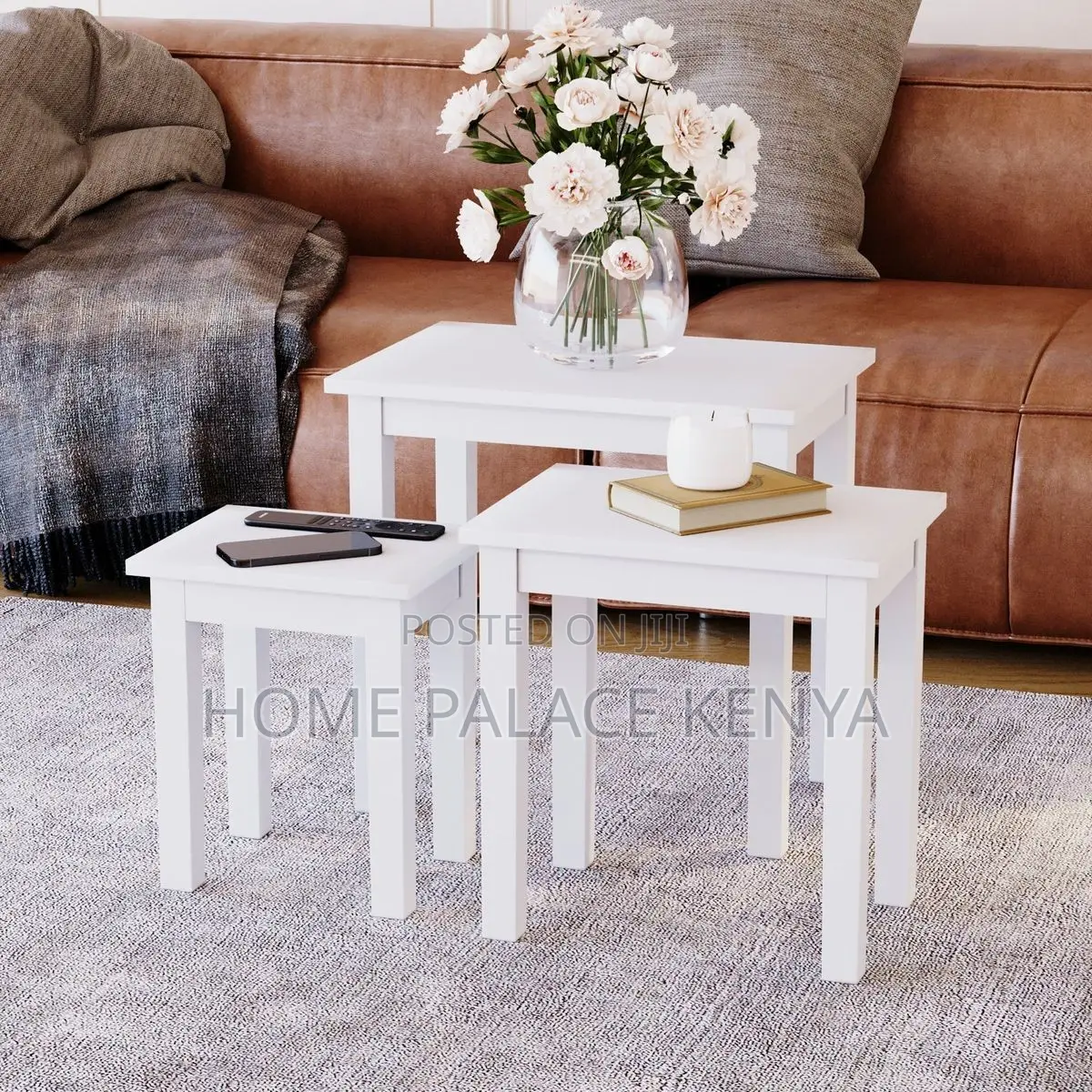 Coffee Table; Modern Wooden Nesting Tables for Living Room Interiors
