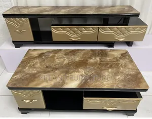 Luxury Ceramic Top Matching Coffee Table TV Stand Set