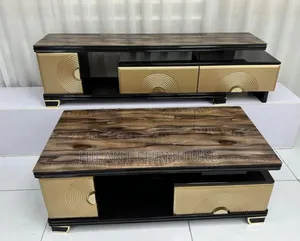 Luxury Ceramic Top Matching Coffee Table TV Stand Set