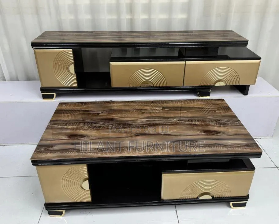 Luxury Ceramic Top Matching Coffee Table TV Stand Set
