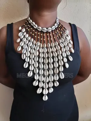 Cowrie Shell Necklace / Handcrafted African Cowrie Bib Necklace