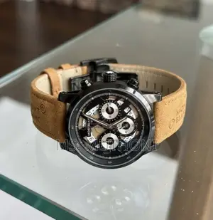  Genuine Leather Strap Montblanc Gents Skeleton Chronograph Watch