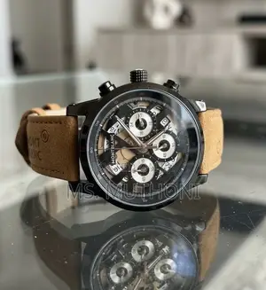  Genuine Leather Strap Montblanc Gents Skeleton Chronograph Watch