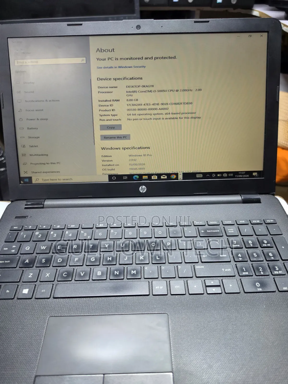 Laptop HP 15-da2933nia 8GB Intel Core i3 HDD 500GB