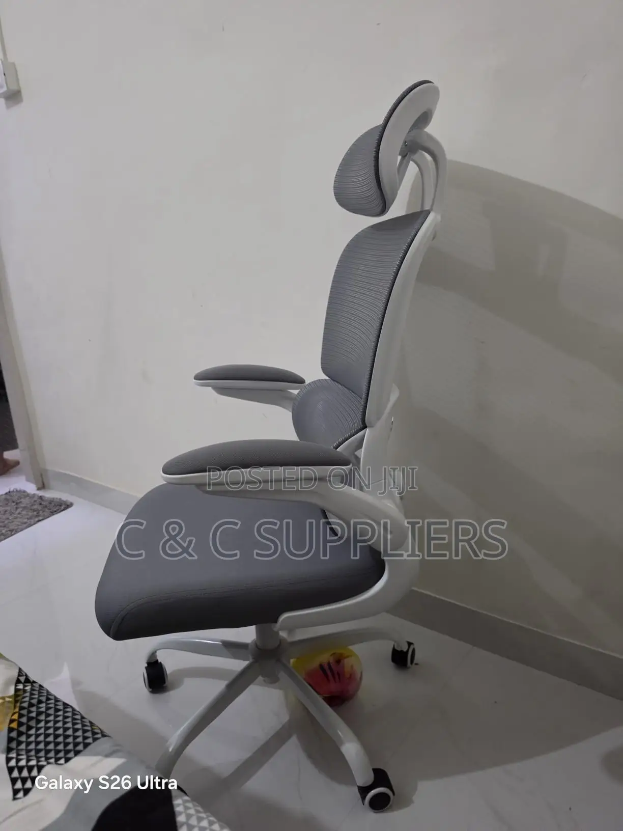 White Mesh Secretary Chair.