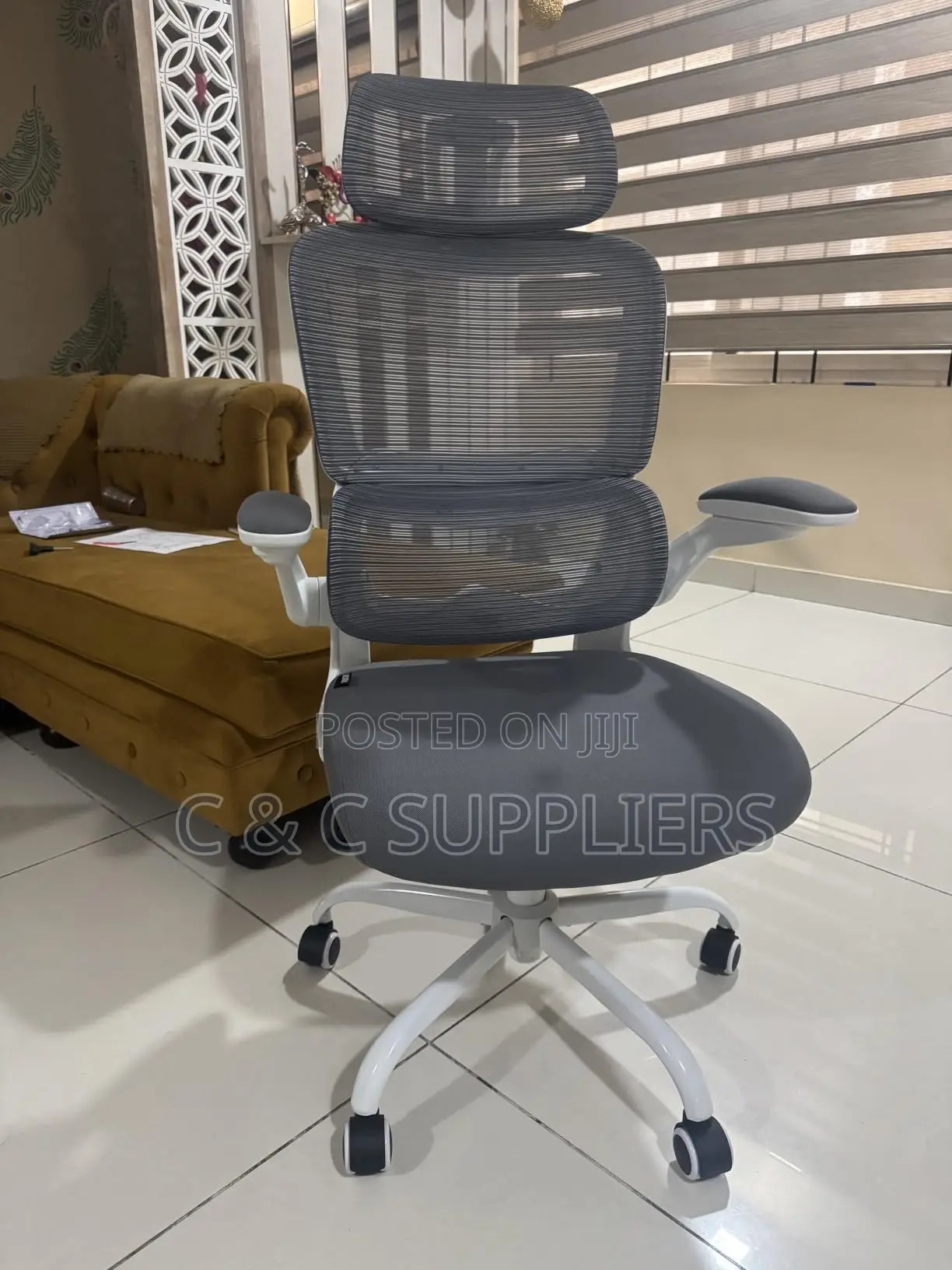 White Mesh Secretary Chair.