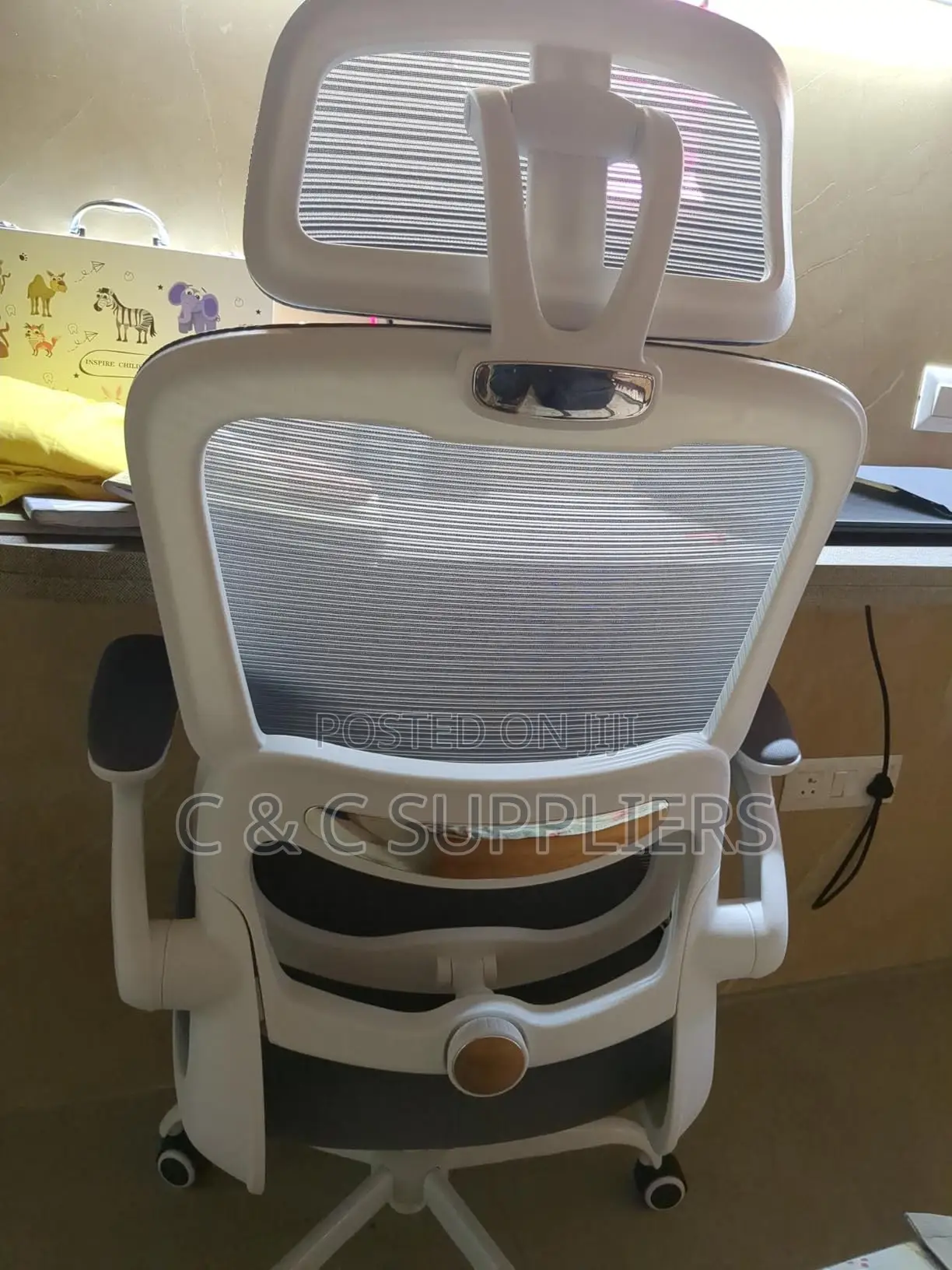 White Mesh Secretary Chair.