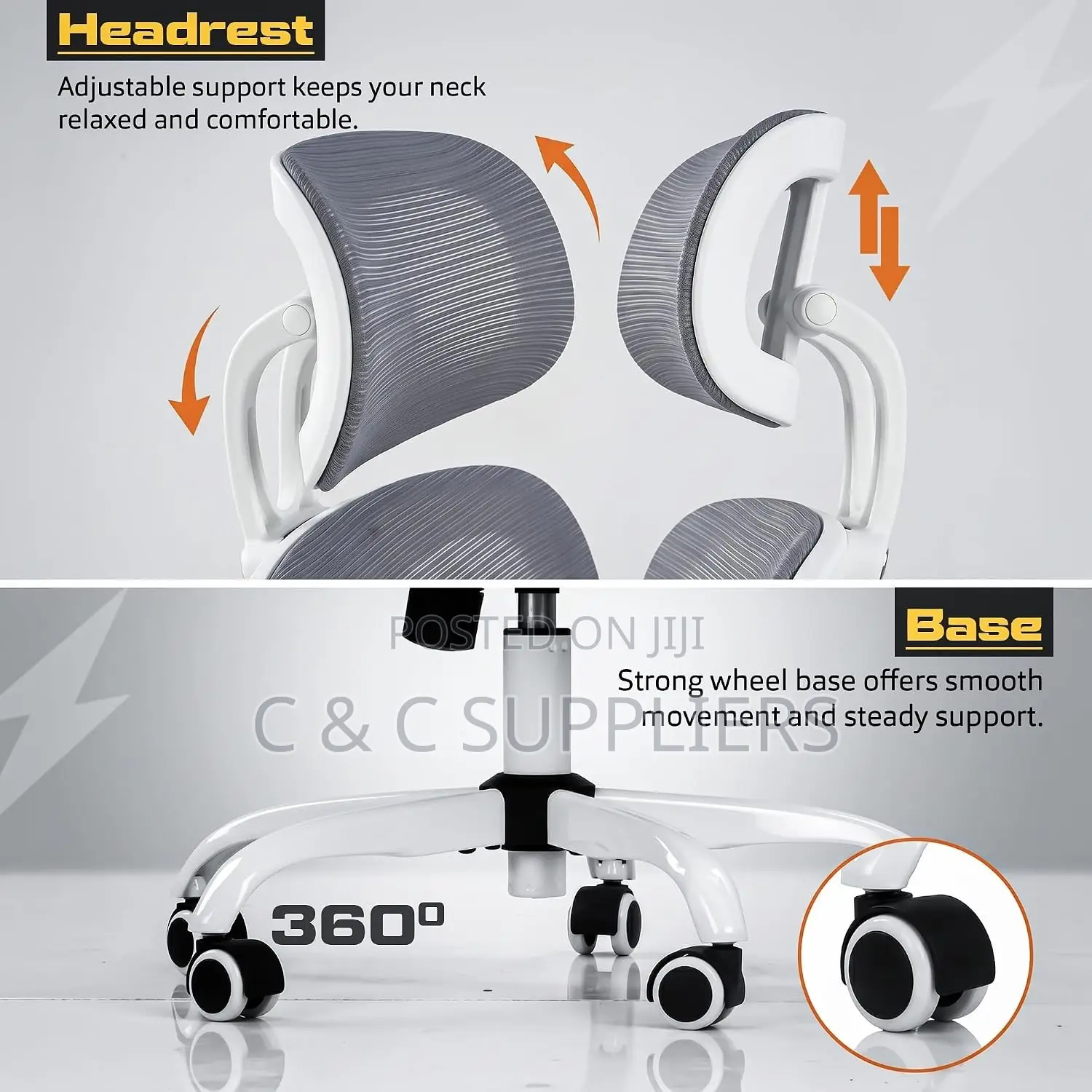White Mesh Secretary Chair.