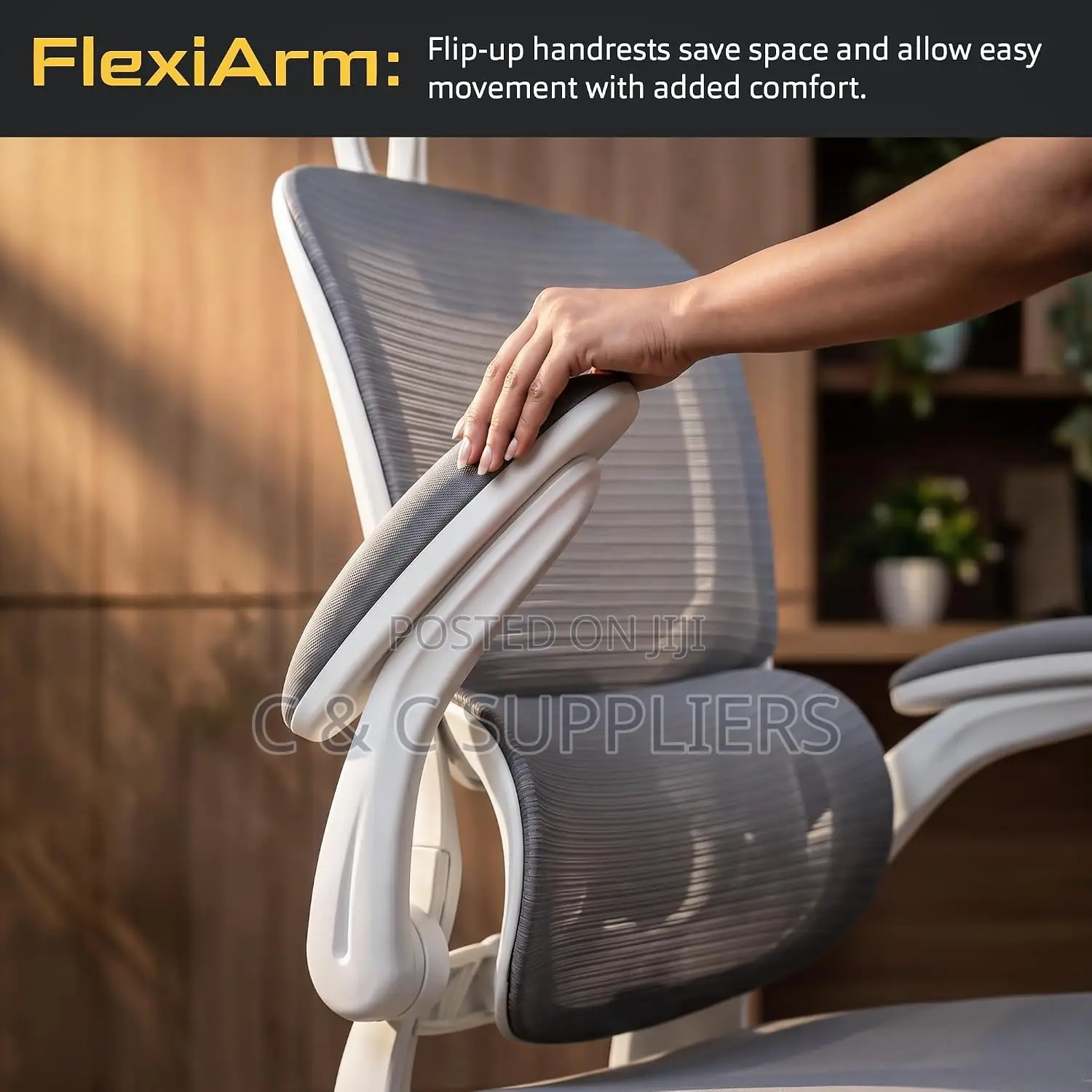 White Mesh Secretary Chair.