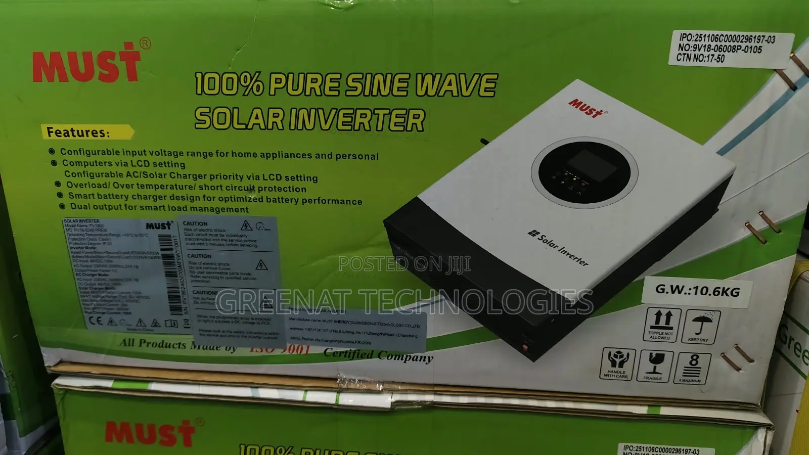 Must 6.2kw 6200w Hybrid Solar Inverter 48v 120a MPPT 480v Dual Prem