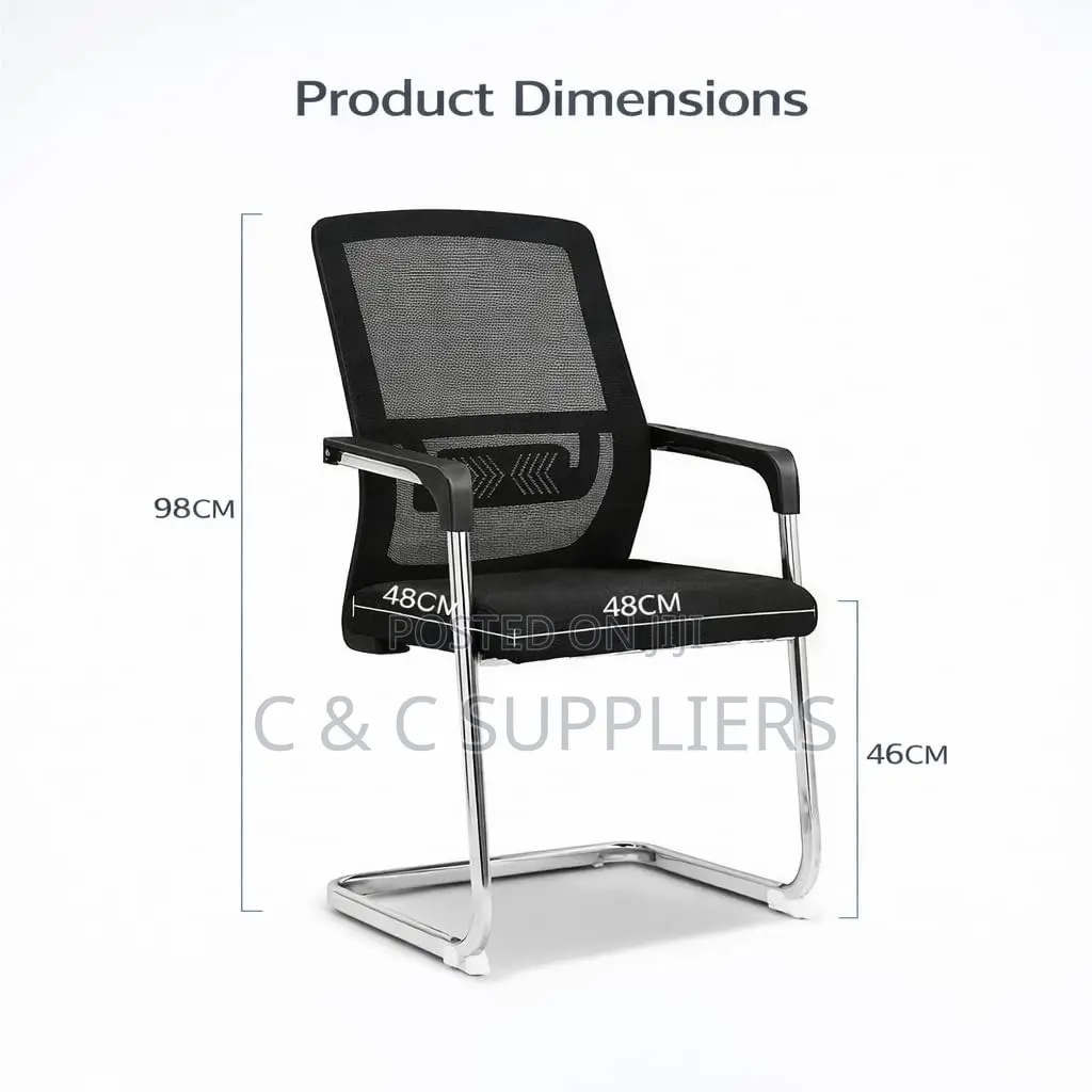 Non Adjustable Mesh Visitor's Chair.
