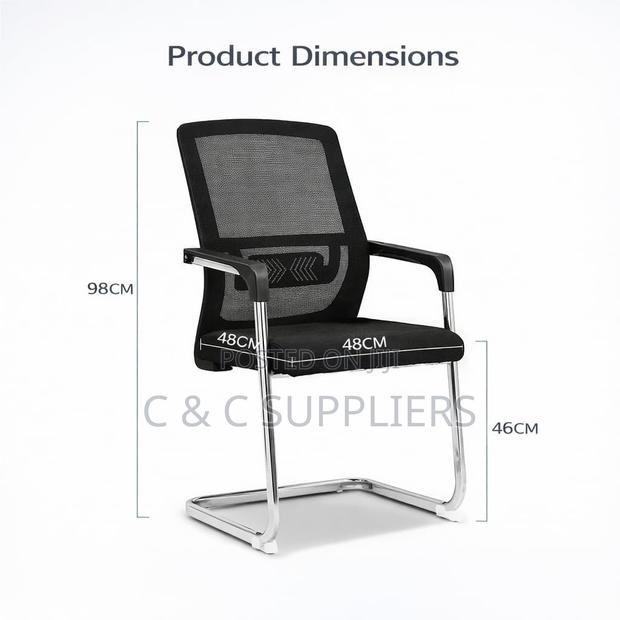Non Adjustable Mesh Visitor's Chair. - thumbnail 7