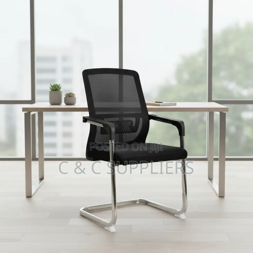 Non Adjustable Mesh Visitor's Chair.