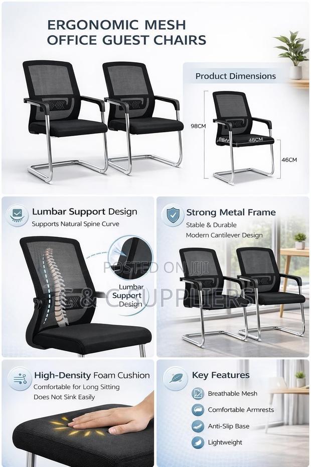 Non Adjustable Mesh Visitor's Chair. - thumbnail 8