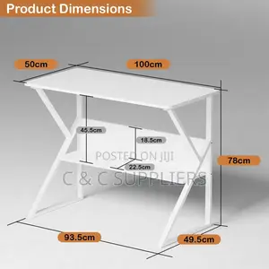 Study Desk With Built-in Bookshelf