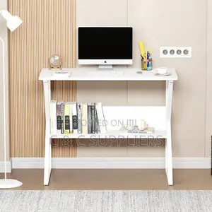 Study Desk With Built-in Bookshelf