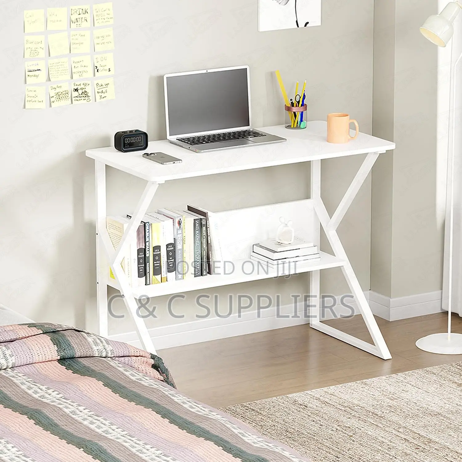 Study Desk With Built-in Bookshelf