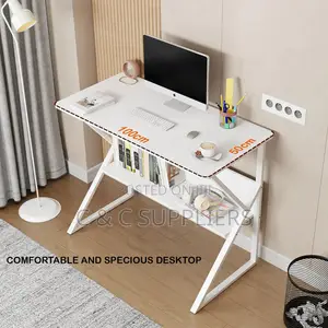 Study Desk With Built-in Bookshelf