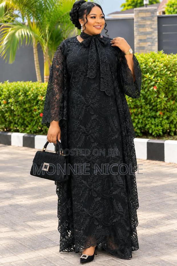 Classic Terry Black Gown/Funeral Gown/Black Dress