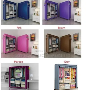 Portable 3-Column Wardrobe – Multi-Colour