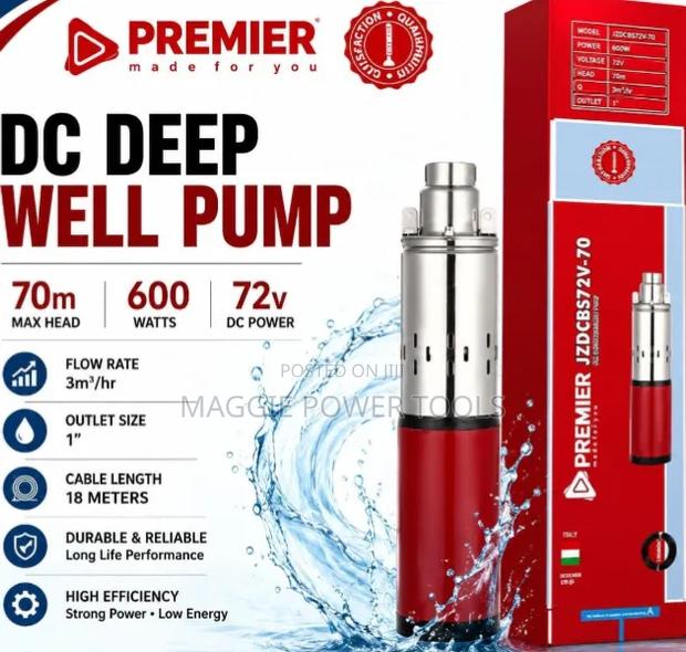 Heavy Duty Premier DC Deep Well Pump/Premier 70m/600w/72v Solar Pump