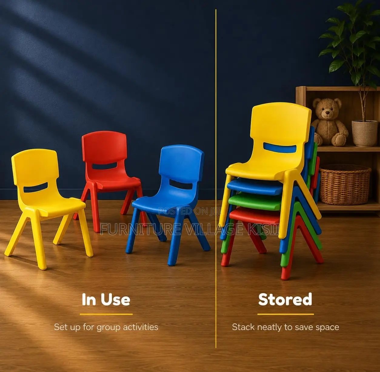 Kids Furniture; Stackable Plastic Kids Chair