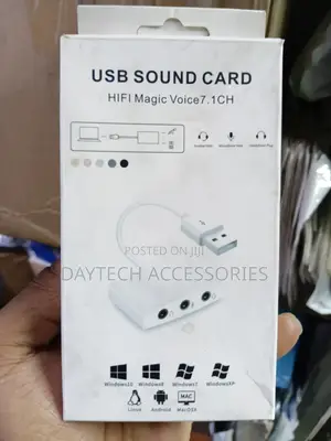 3 in 1 External USB Sound Card 7.1 Adapter - White