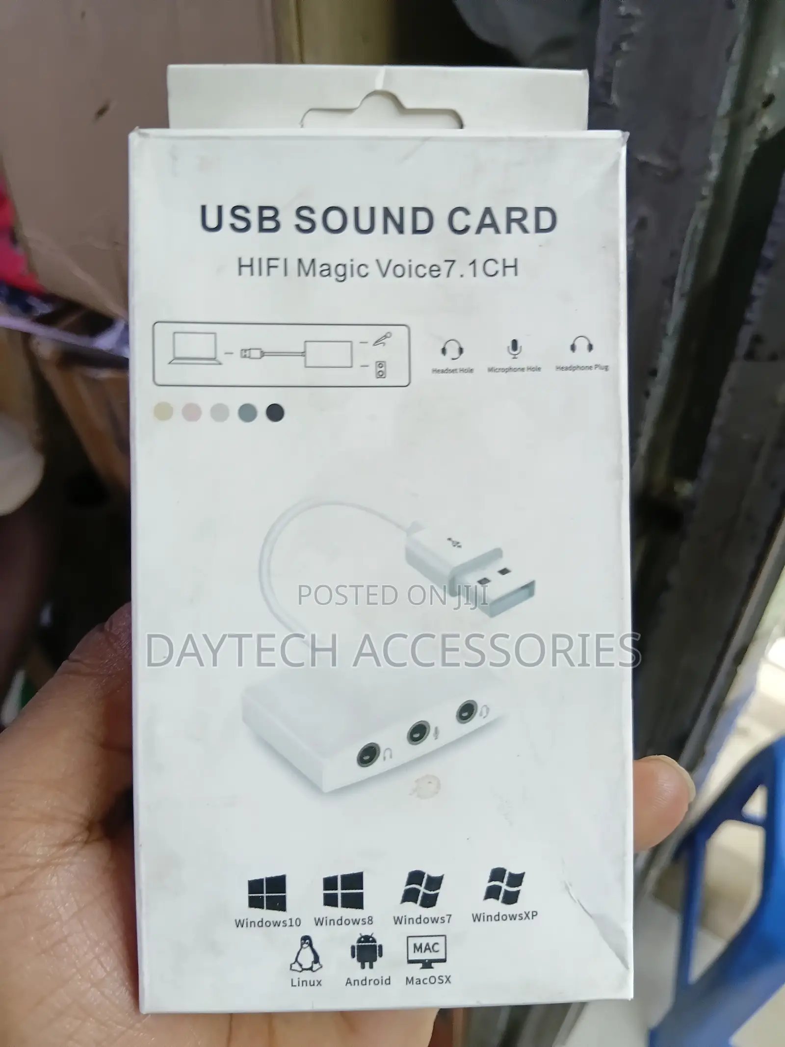 3 in 1 External USB Sound Card 7.1 Adapter - White