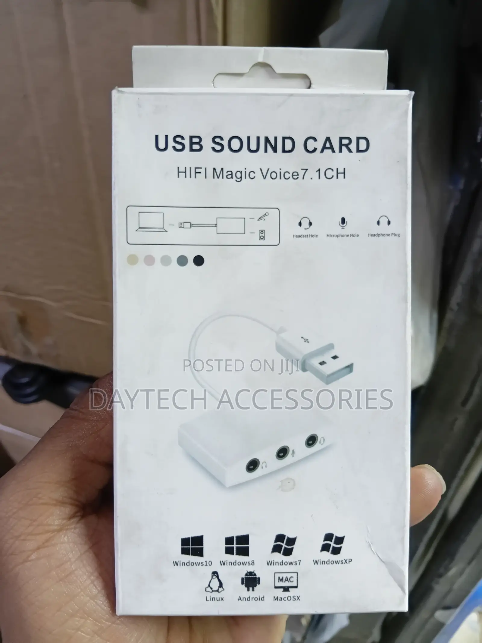 3 in 1 External USB Sound Card 7.1 Adapter - White