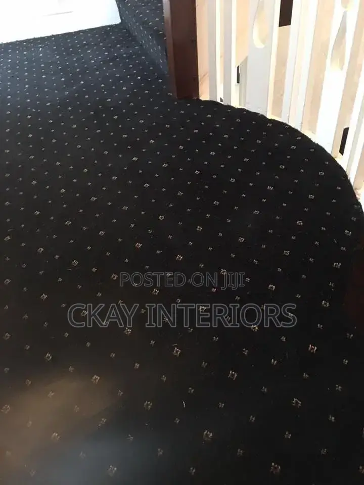 Printed Navy Blue Presidential Indoor Wall to Wall Carpets