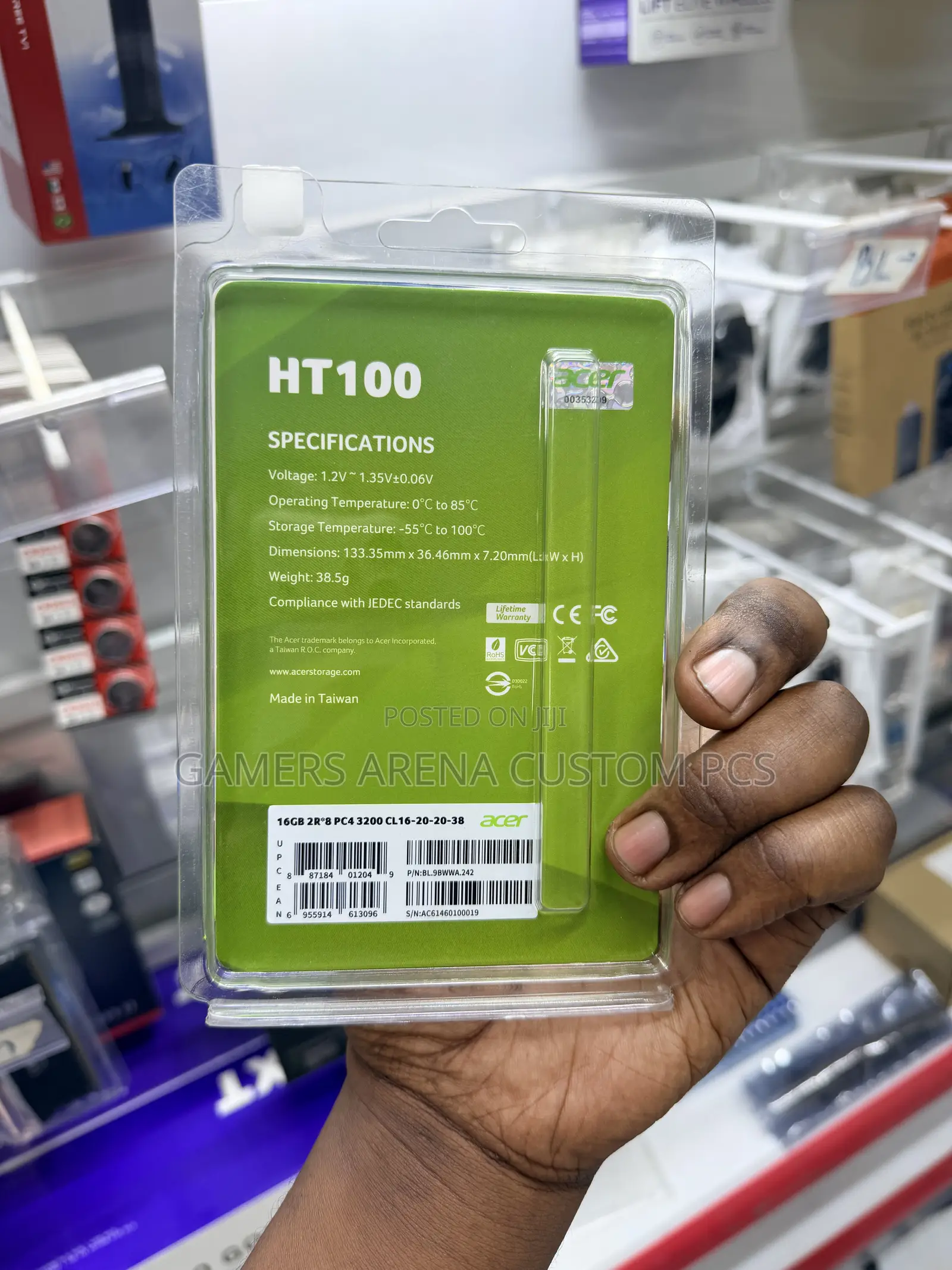 Acer HT100 16GB 3200MHz DDR4 RAM Desktop Memory