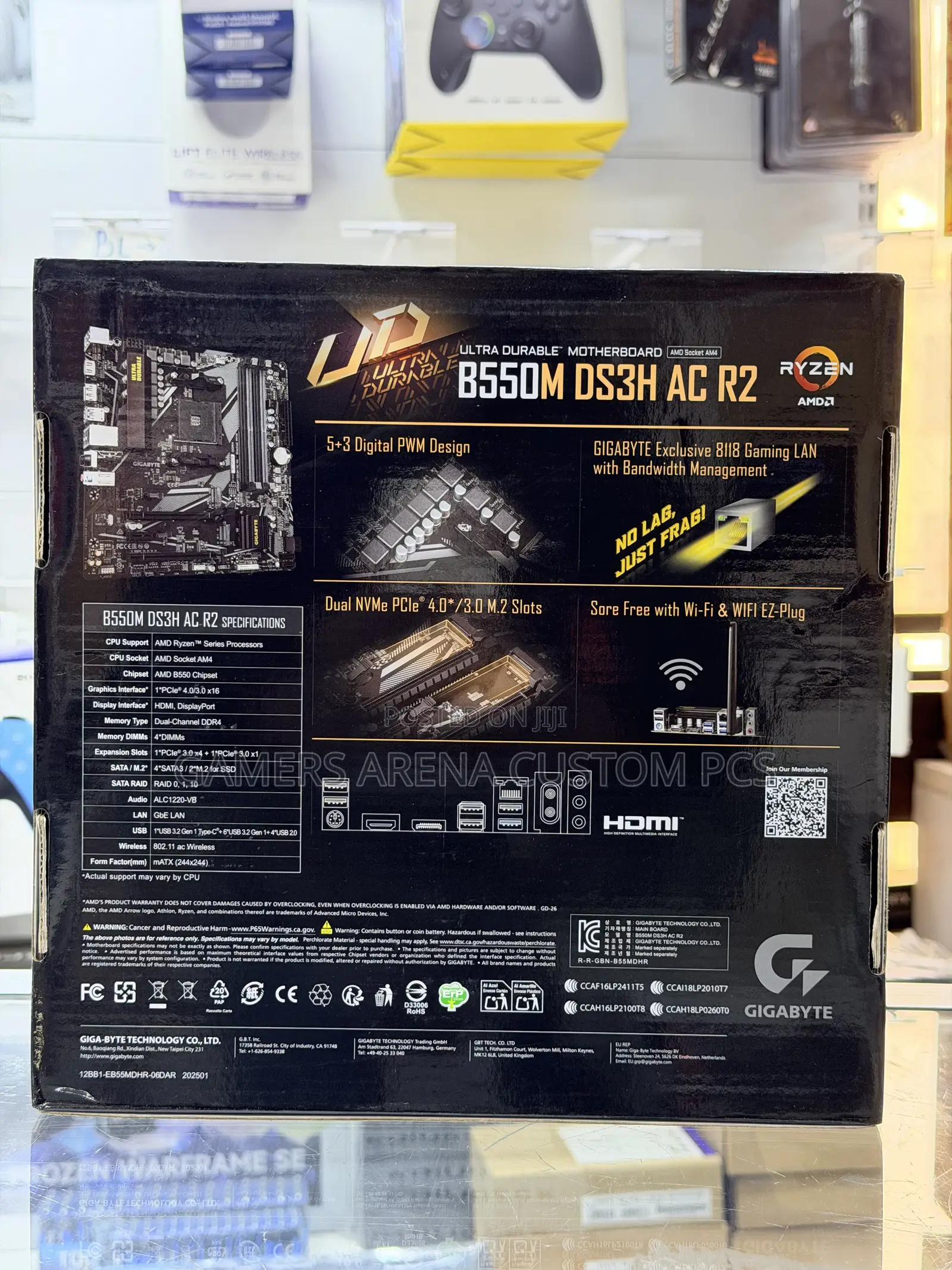 Gigabyte B550m Ds3h AC R2 Amd Am4 Microatx Motherboard